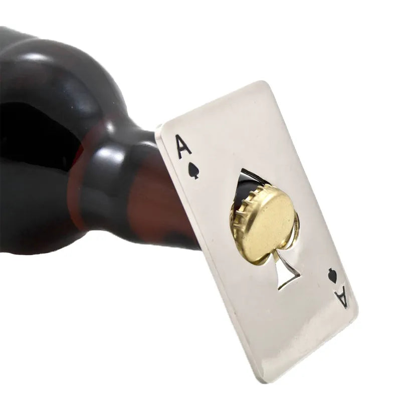 New Stainless Steel Metal Poker Game Waterproof Blackjack Game Toss Durable Silver Card Poker Opener