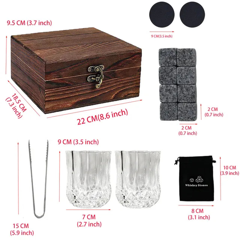 Whiskey Gifts for Men Father'S Day Present Whiskey Granite Chilling Stones Scotch Bourbon for Dad Husband Birthday Party Wedding