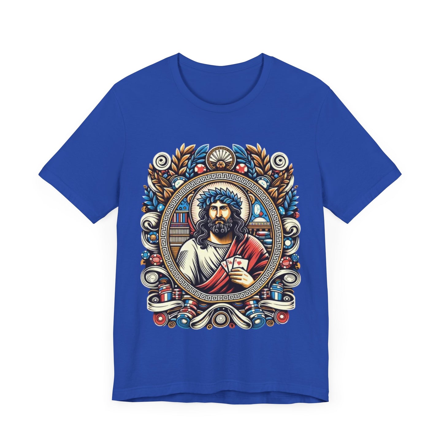 Poker Gawd Graphic t-shirt unisex short sleeve tee. For fashion, luck, poker players, and gamblers
