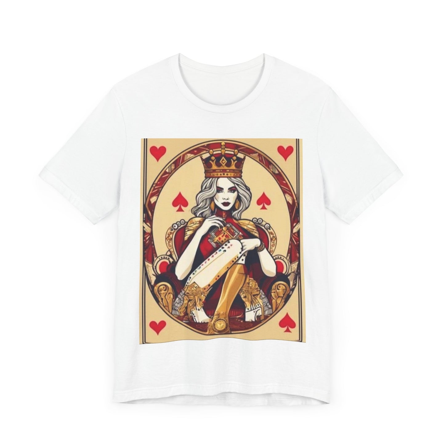 Gamblers Queen Unisex Short Sleeve Tee. Lady luck, poker players, gamblers