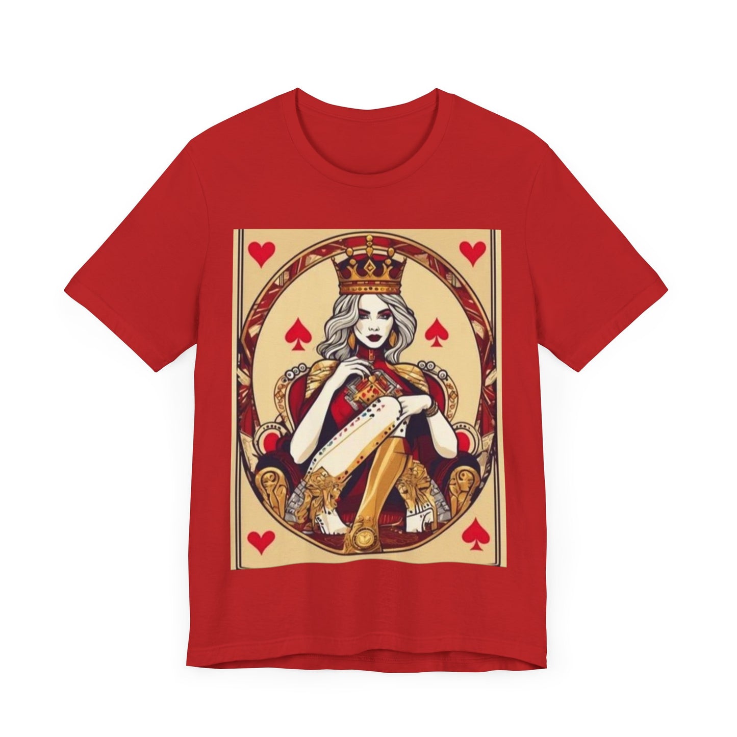 Gamblers Queen Unisex Short Sleeve Tee. Lady luck, poker players, gamblers