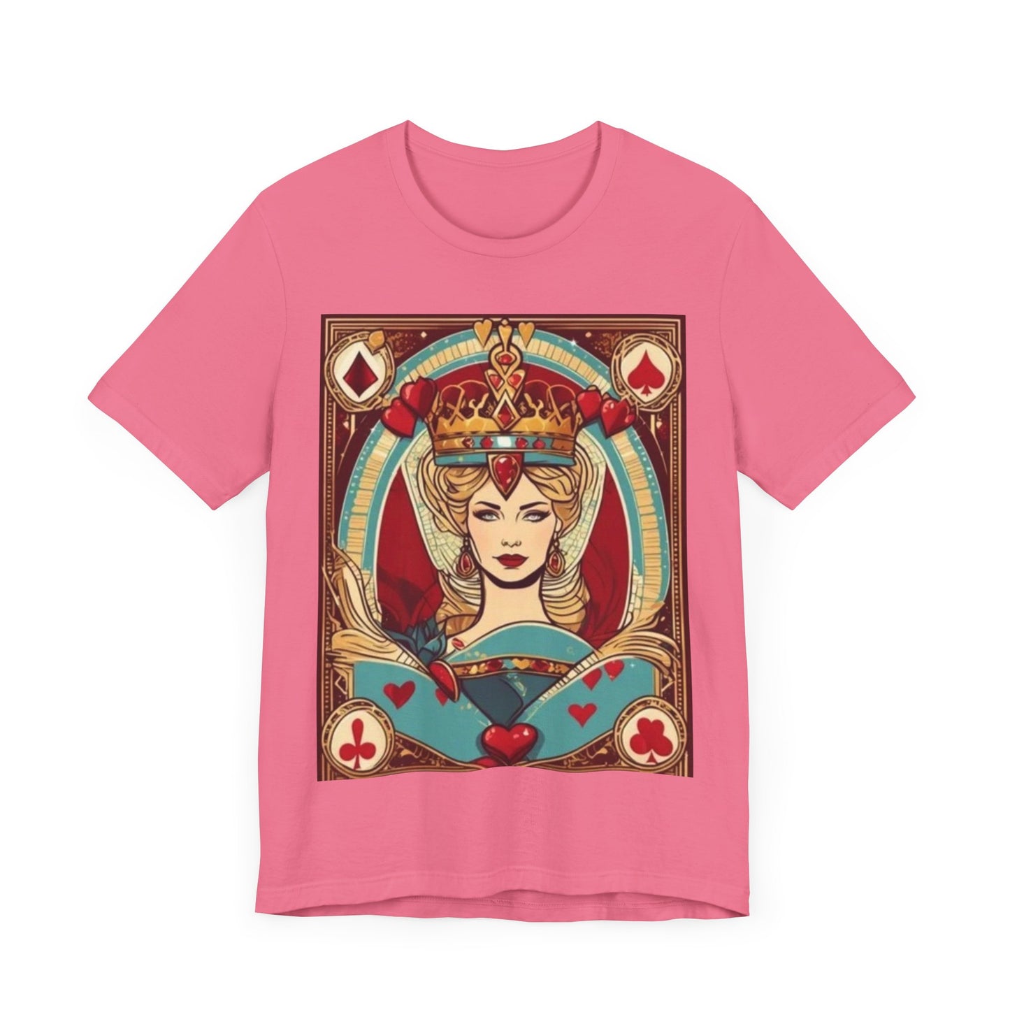Gamblers Queen of Hearts Unisex Short Sleeve Tee, Lady Luck, Poker, Gambler