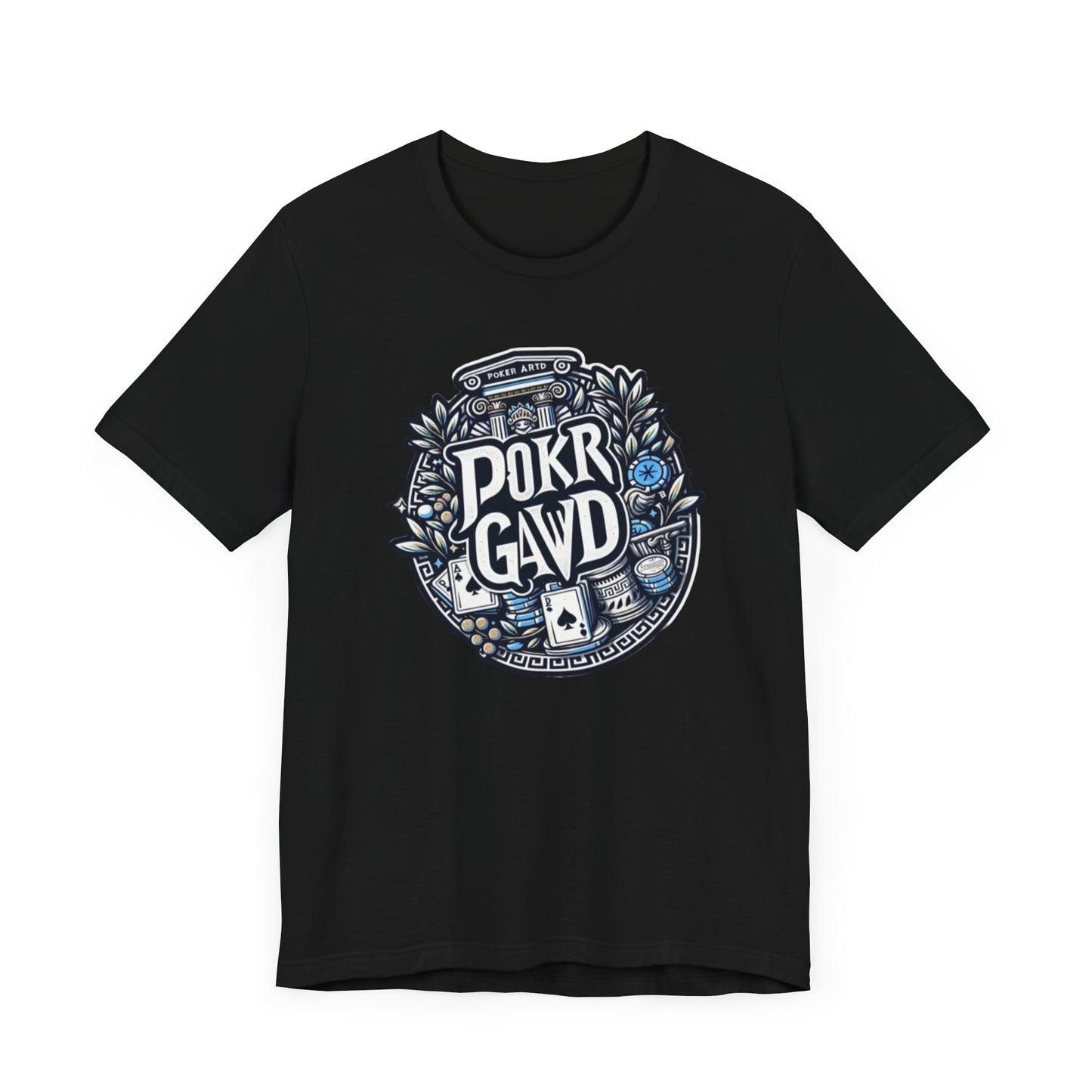 Poker Gawd Graphic T-shirt. For fashion, luck, poker players, and gamblers