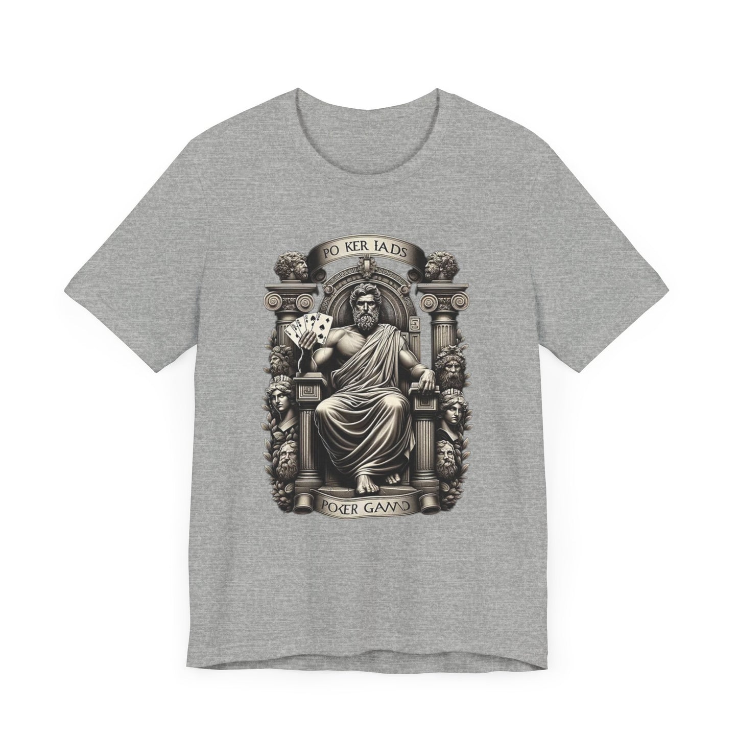 Poker Gawd Graphic t-shirt unisex short sleeve tee. For fashion, luck, poker players, and gamblers