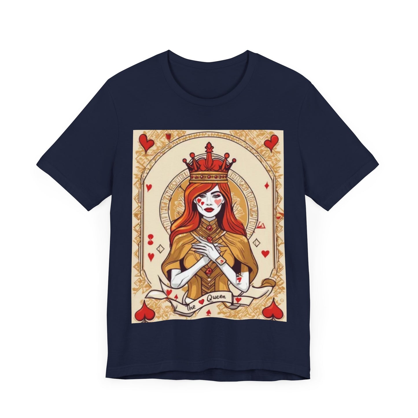 Queen of Hearts Unisex Short Sleeve Tee, Lady Luck, Poker, Gambler