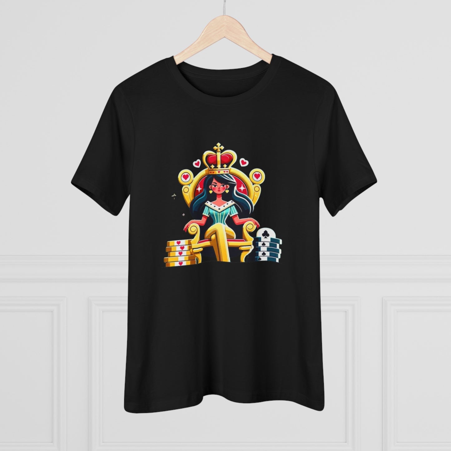 Gamblers Queen Short Sleeve Tee, Lady Luck, Poker, Gambler