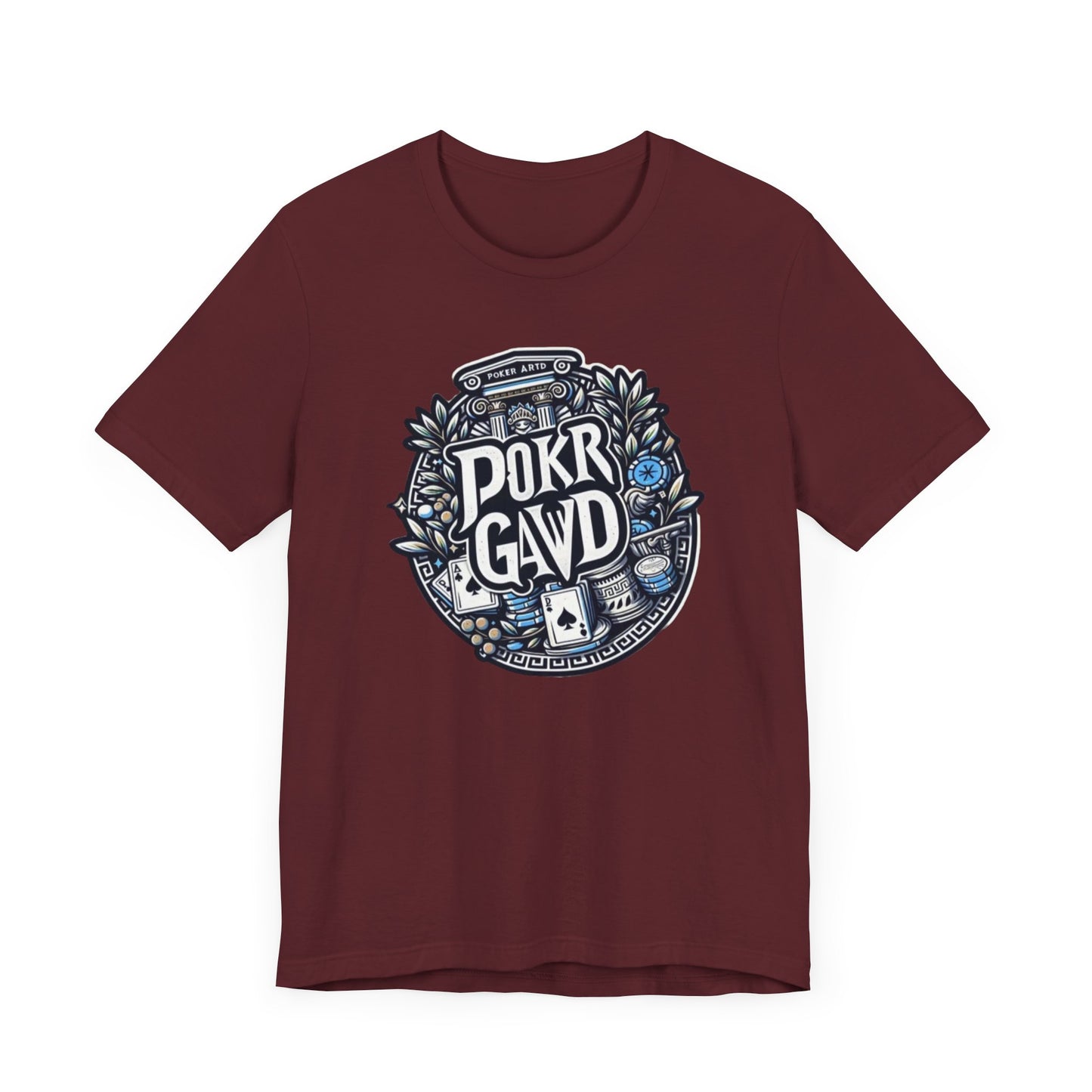 Poker Gawd Graphic T-shirt. For fashion, luck, poker players, and gamblers