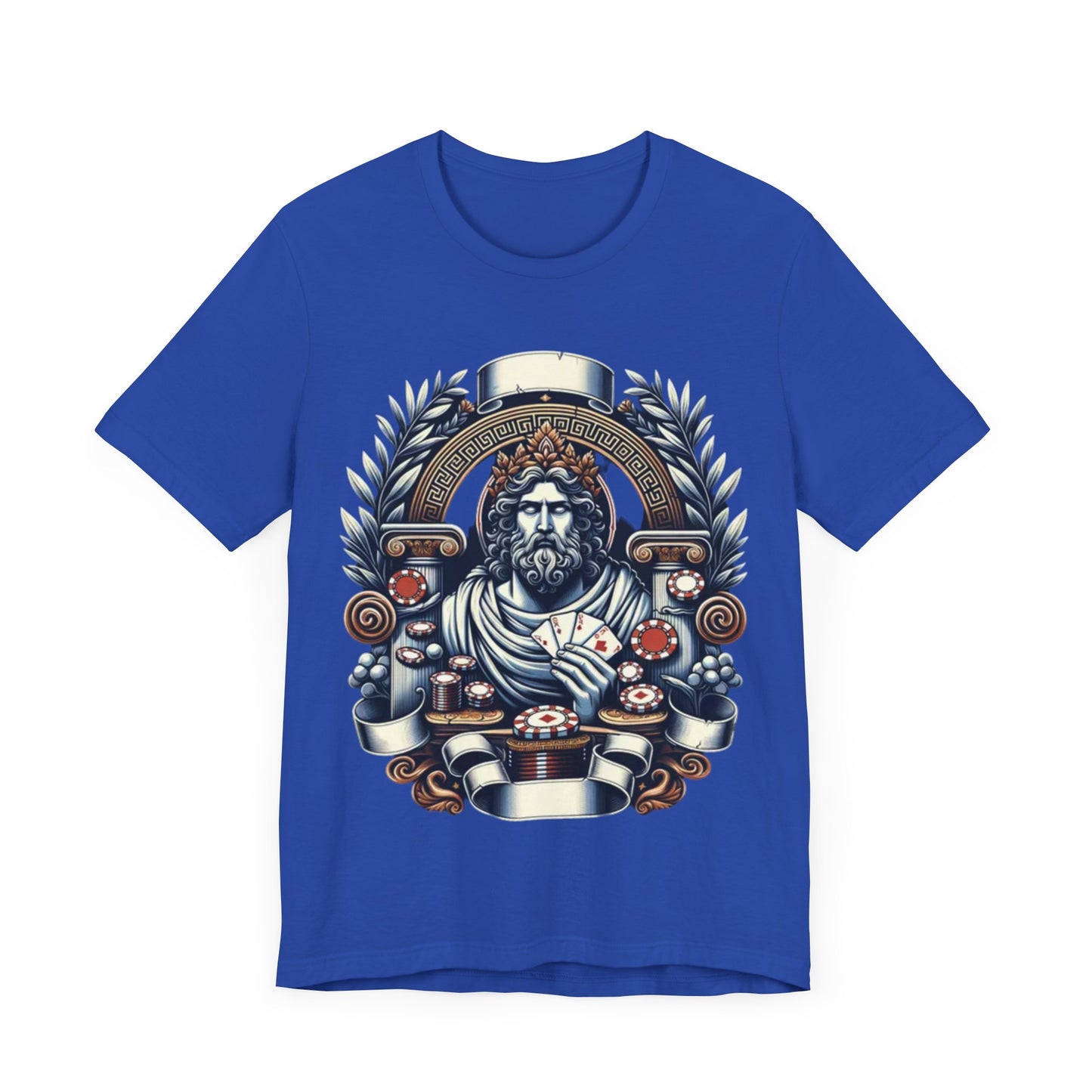 Poker Gawd Graphic t-shirt unisex short sleeve tee. For fashion, luck, poker players, and gamblers