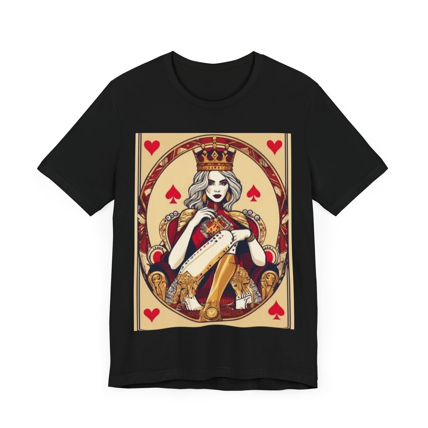 Gamblers Queen Unisex Short Sleeve Tee. Lady luck, poker players, gamblers