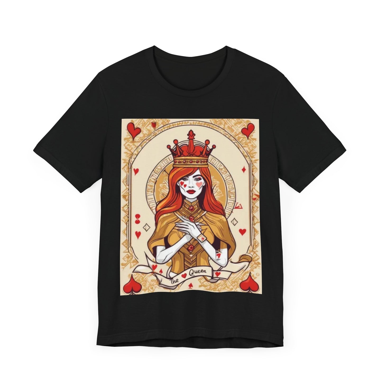 Queen of Hearts Unisex Short Sleeve Tee, Lady Luck, Poker, Gambler