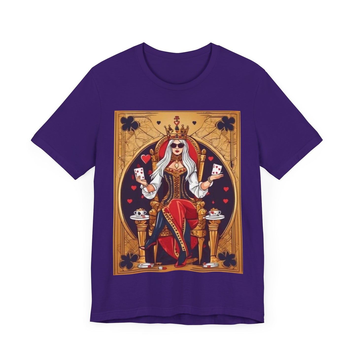 Card Queen Unisex Short Sleeve Tee. Lady luck, poker players, gamblers