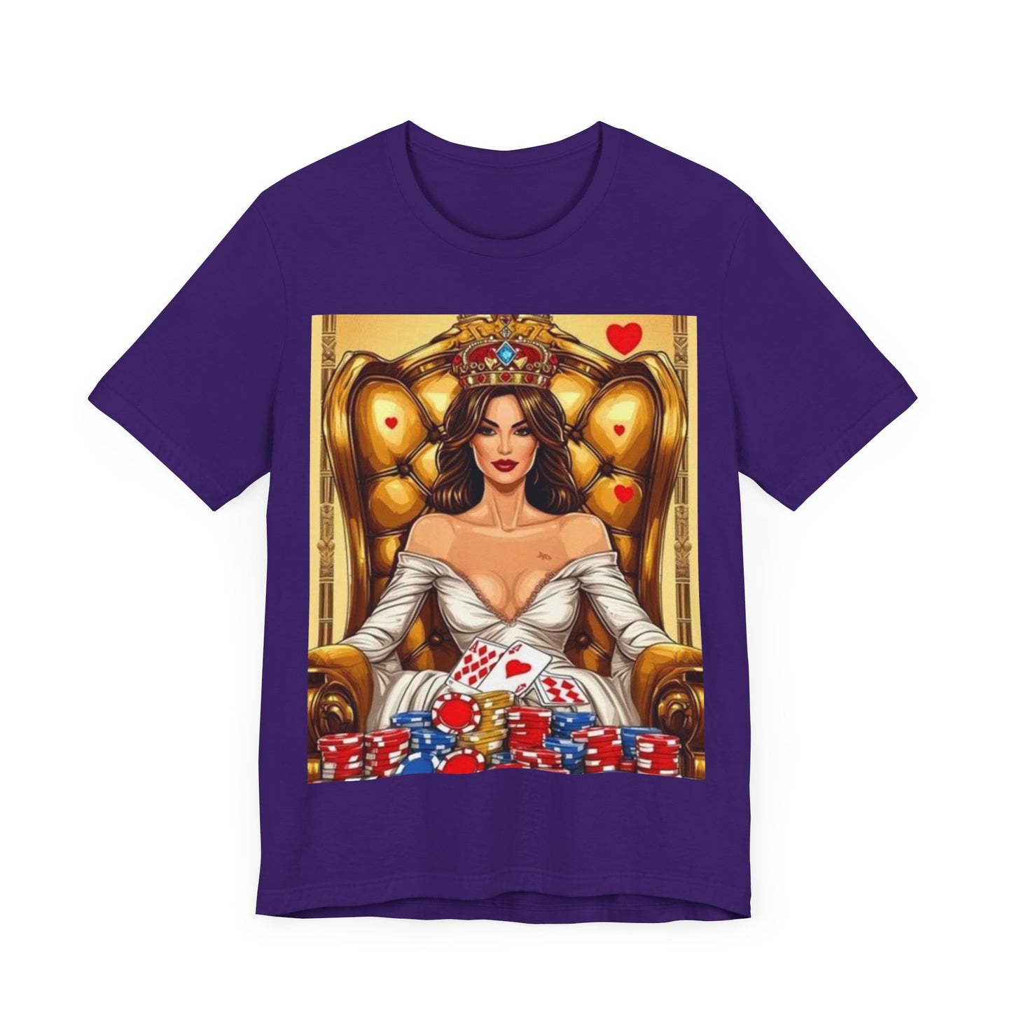 Card Queen Unisex Short Sleeve Tee. Lady luck, poker players, gamblers