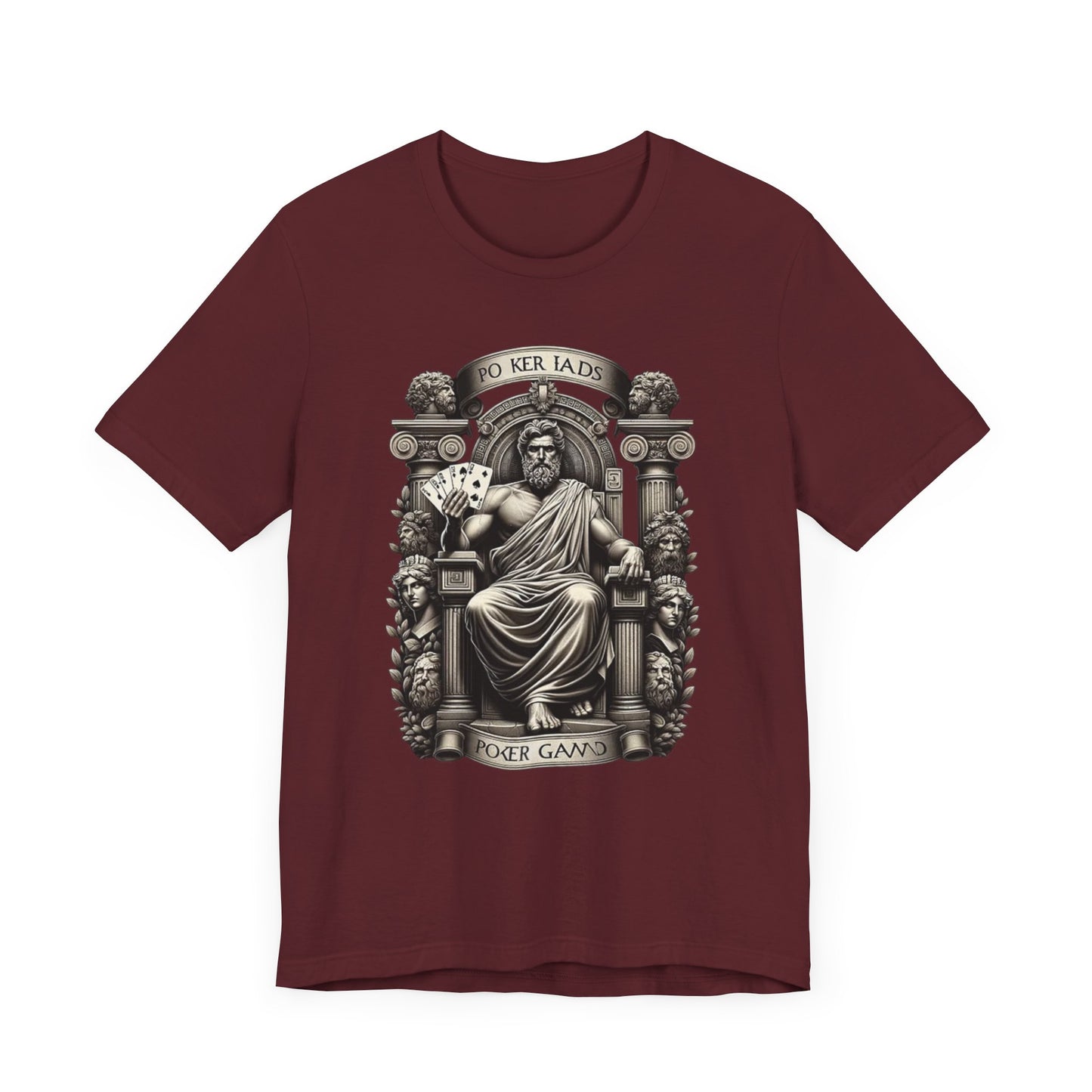 Poker Gawd Graphic t-shirt unisex short sleeve tee. For fashion, luck, poker players, and gamblers