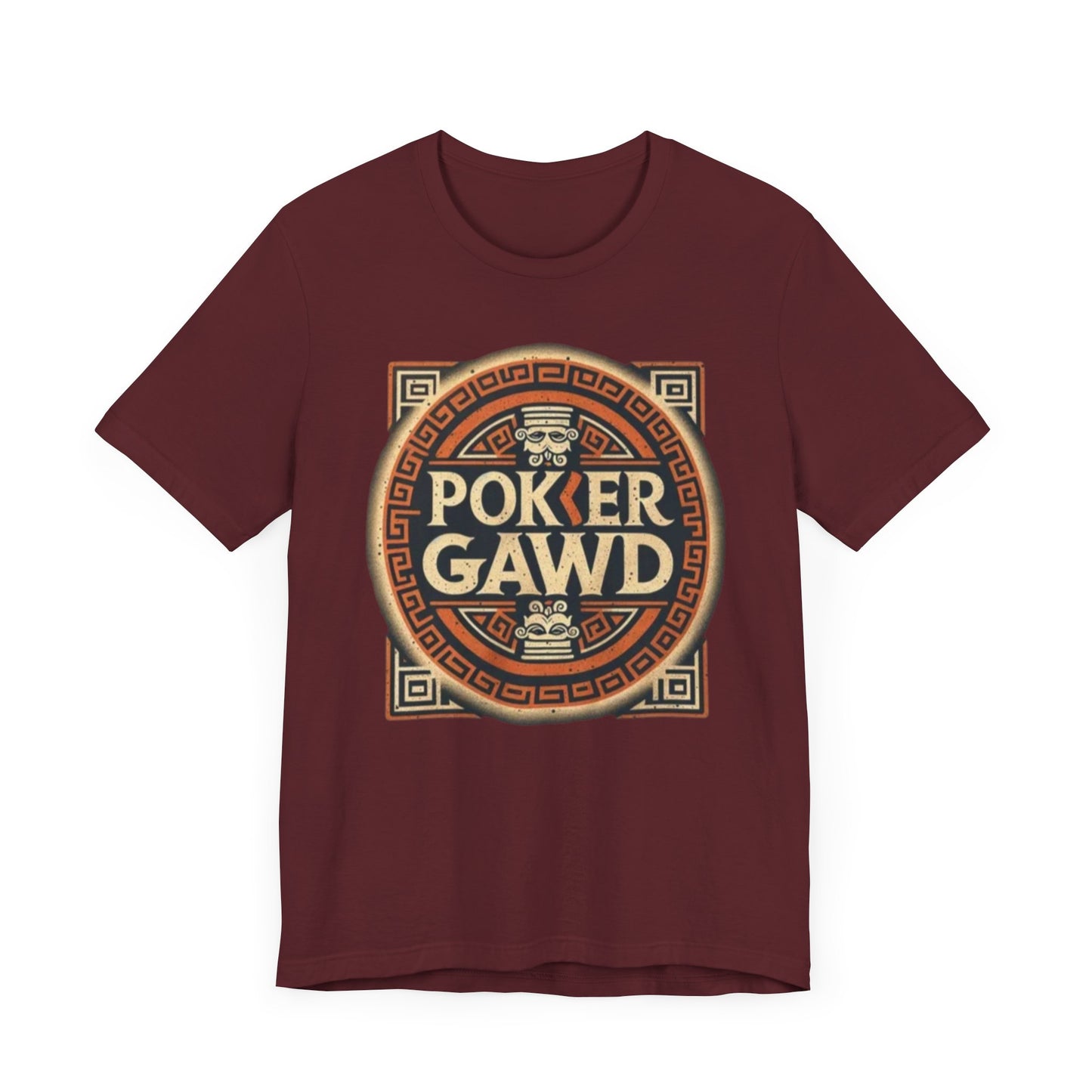 Poker Gawd Graphic t-shirt unisex short sleeve tee. For fashion, luck, poker players, and gamblers