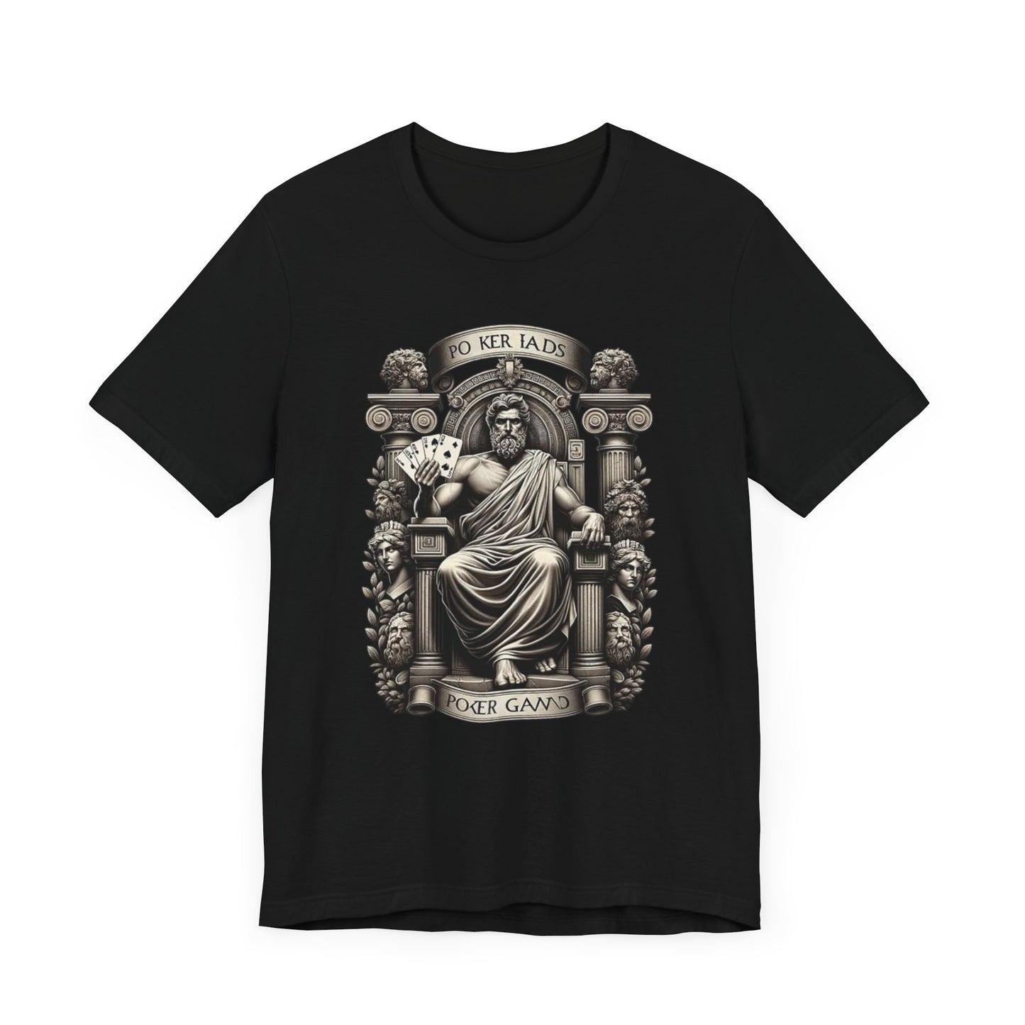 Poker Gawd Graphic t-shirt unisex short sleeve tee. For fashion, luck, poker players, and gamblers