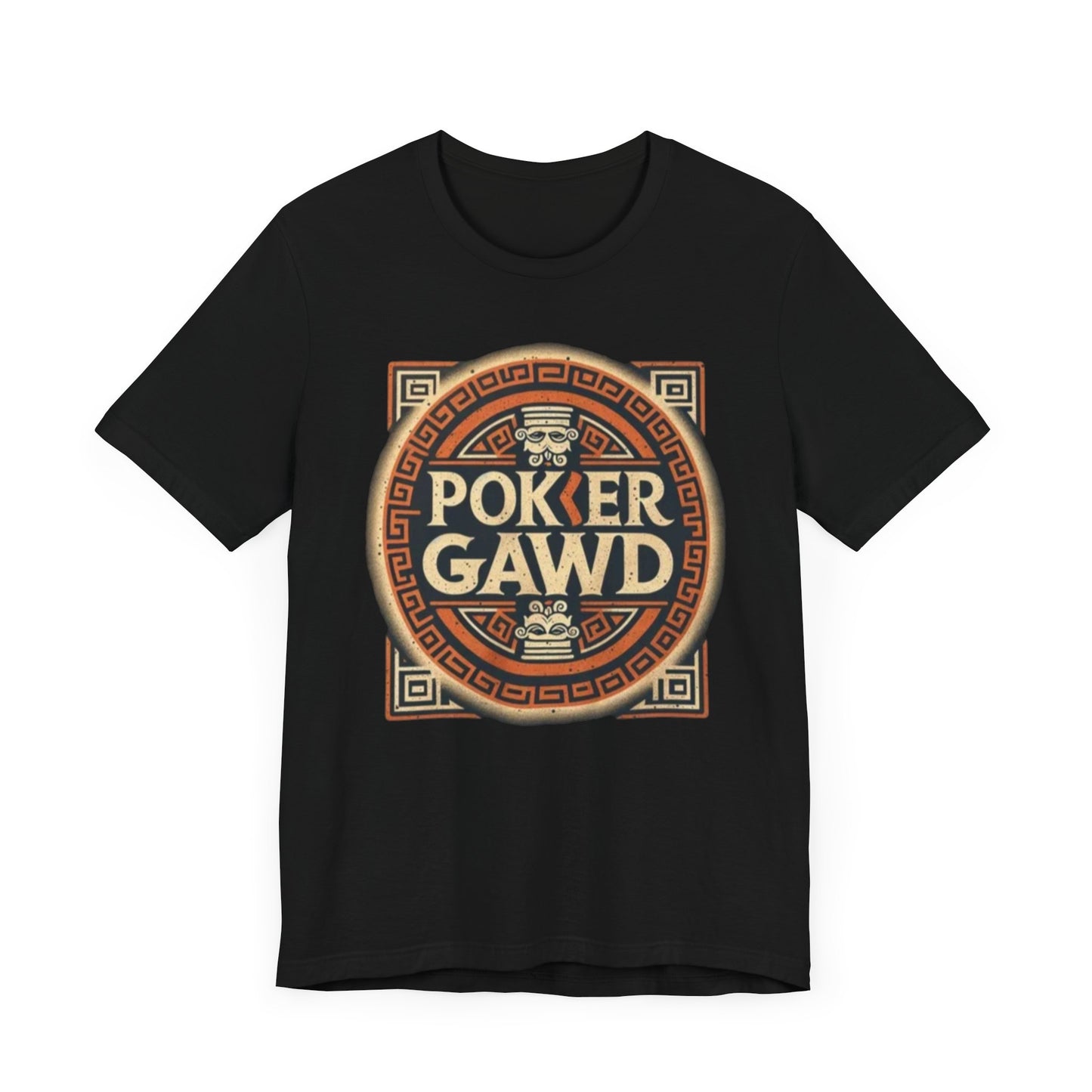 Poker Gawd Graphic t-shirt unisex short sleeve tee. For fashion, luck, poker players, and gamblers