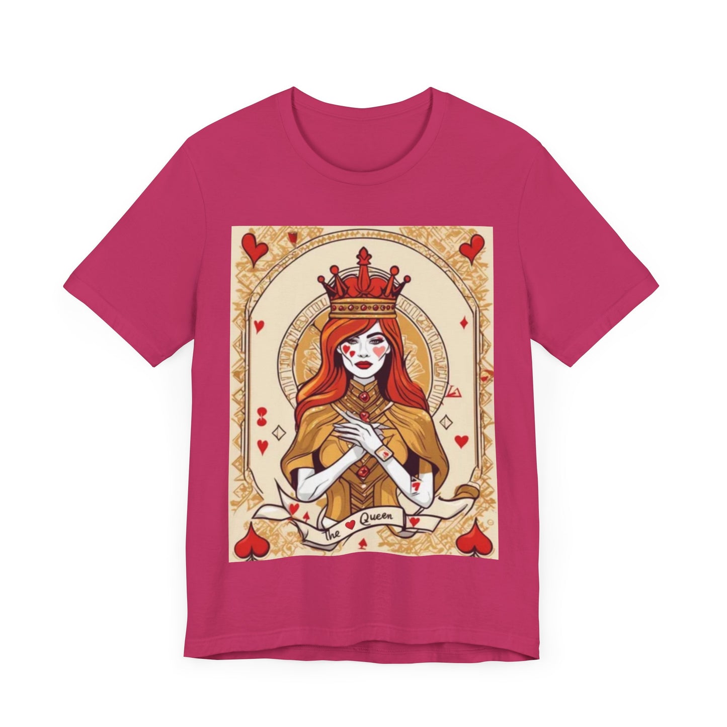 Queen of Hearts Unisex Short Sleeve Tee, Lady Luck, Poker, Gambler