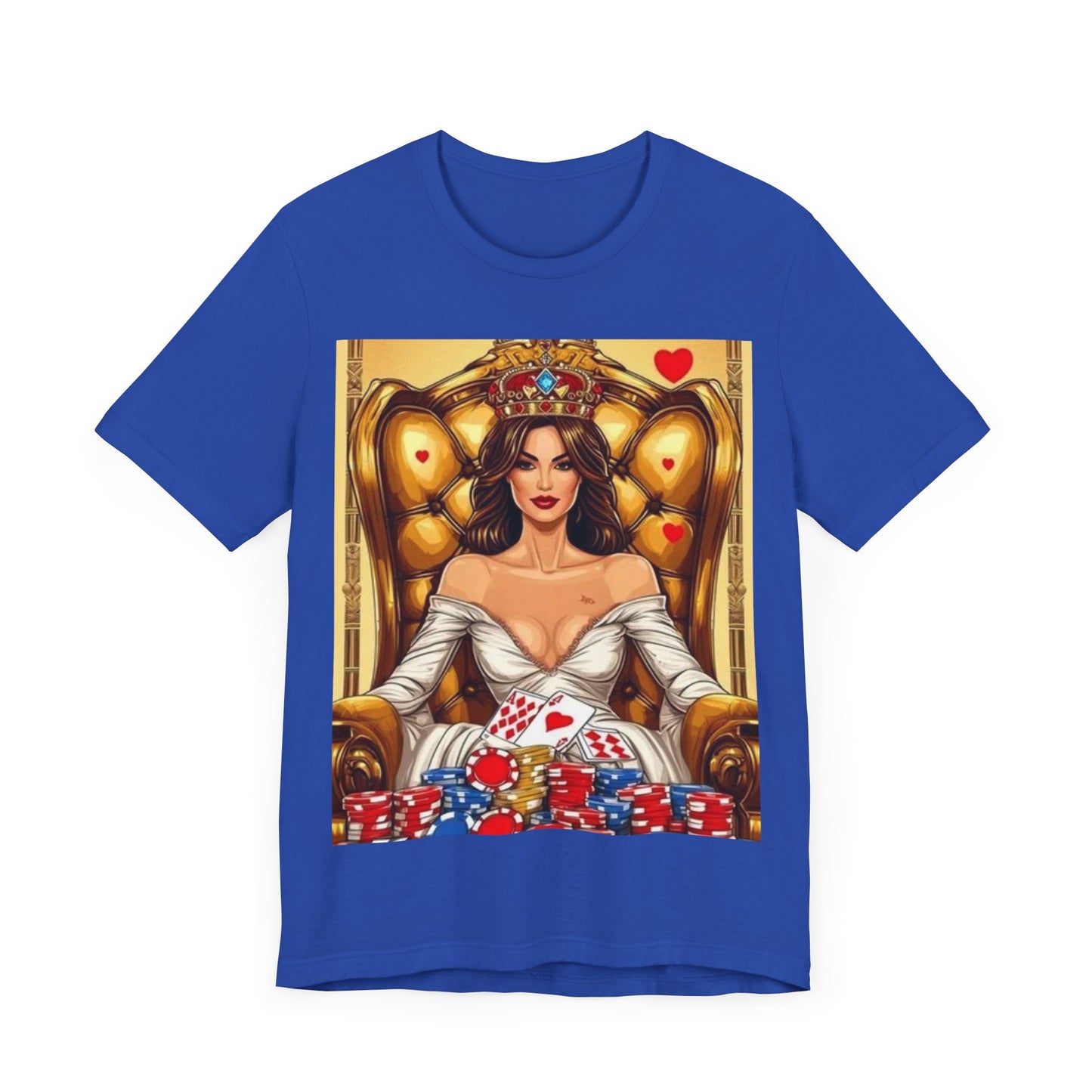 Card Queen Unisex Short Sleeve Tee. Lady luck, poker players, gamblers