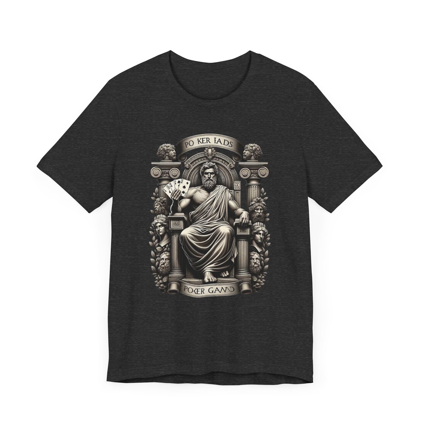 Poker Gawd Graphic t-shirt unisex short sleeve tee. For fashion, luck, poker players, and gamblers