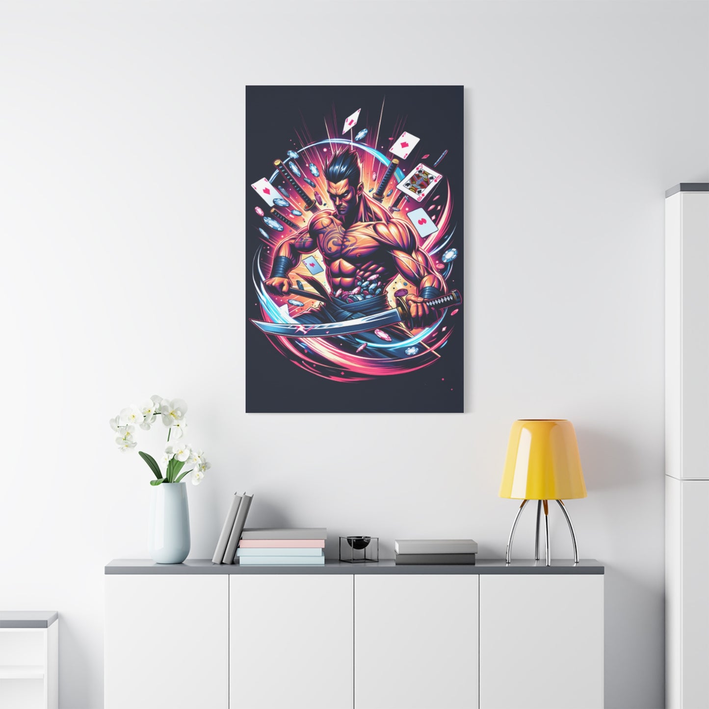 Poker Master Samurai Matte Canvas, Stretched, 1.25"