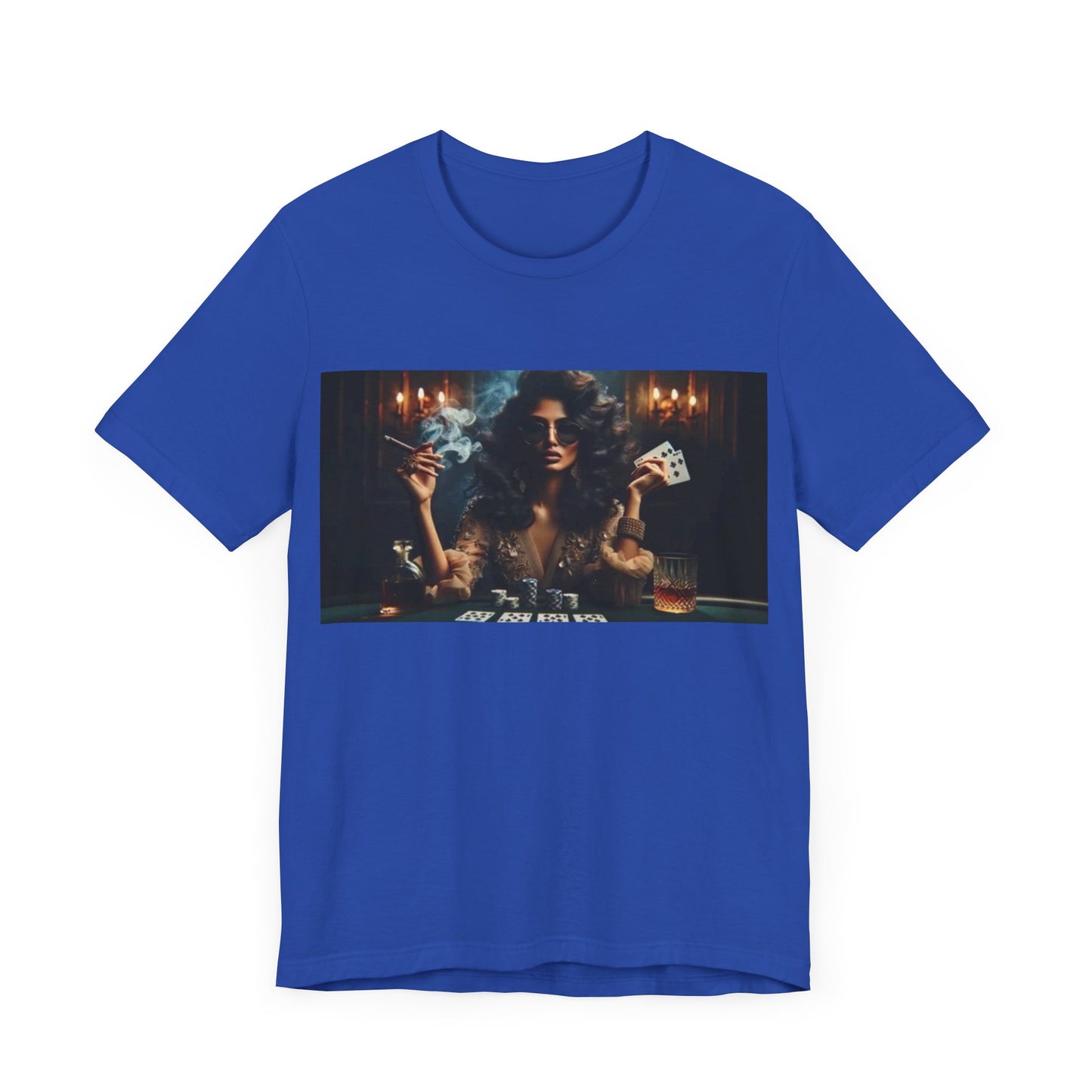 Lady luck Unisex Short Sleeve Tee for Luck, card players, poker players and gamblers