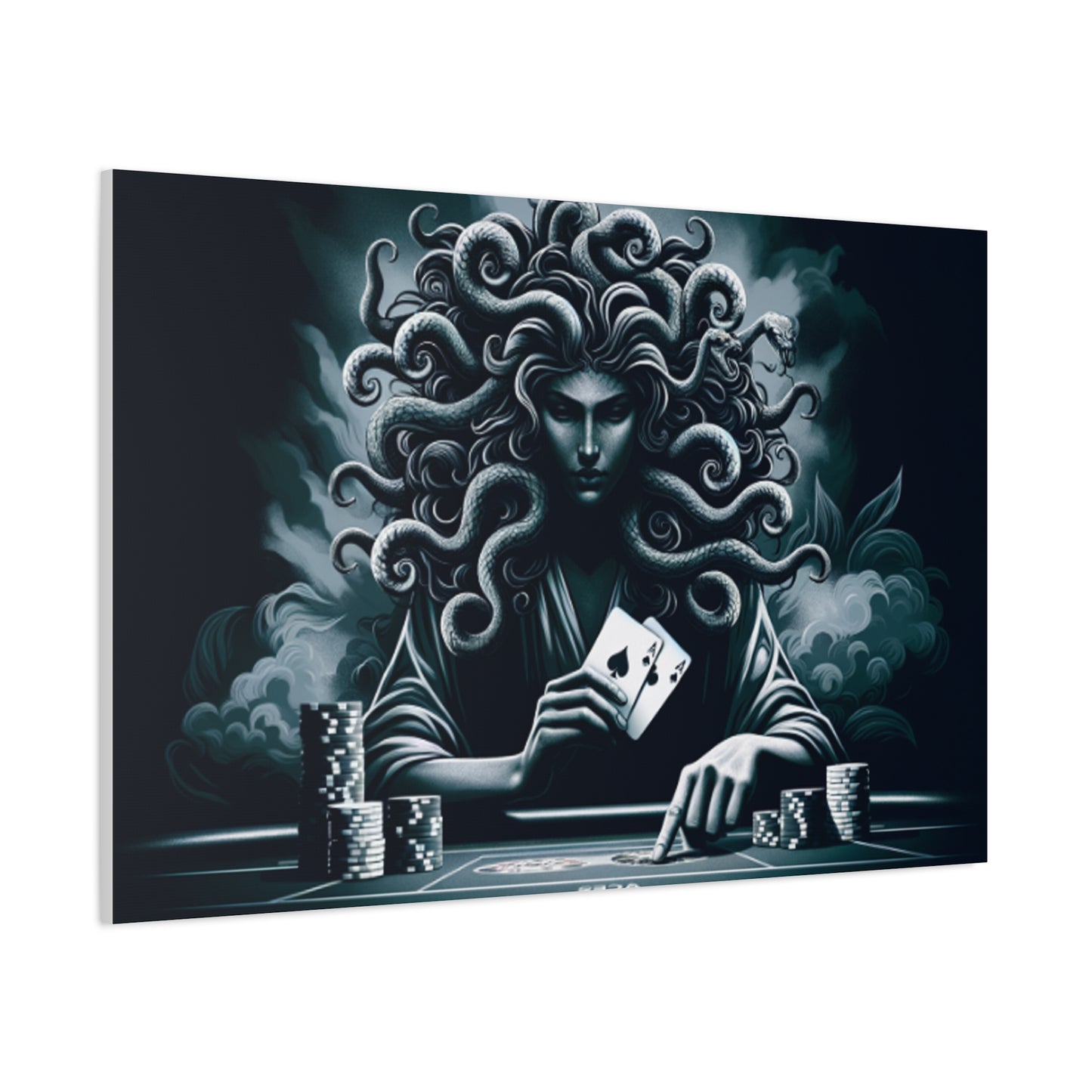 Medusa's Poker Face Matte Canvas, Stretched, 1.25"