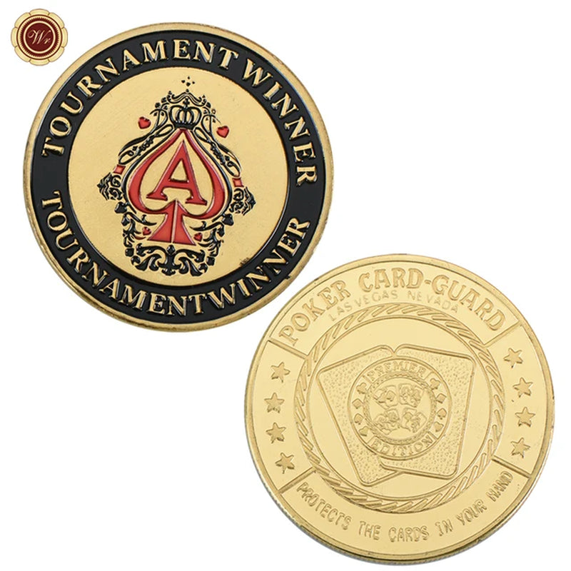 Metal Poker Coin Card Guard Protector Poker Cards Good Luck Challenge Coin Casino Chips Dealer Token Souvenir Collectible Gifts