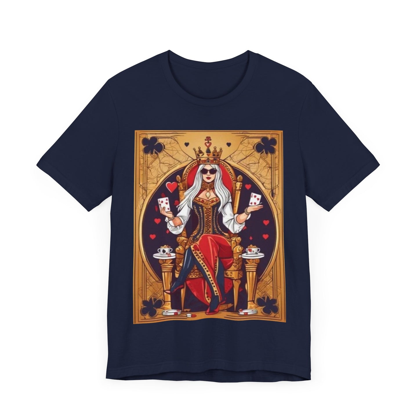 Card Queen Unisex Short Sleeve Tee. Lady luck, poker players, gamblers