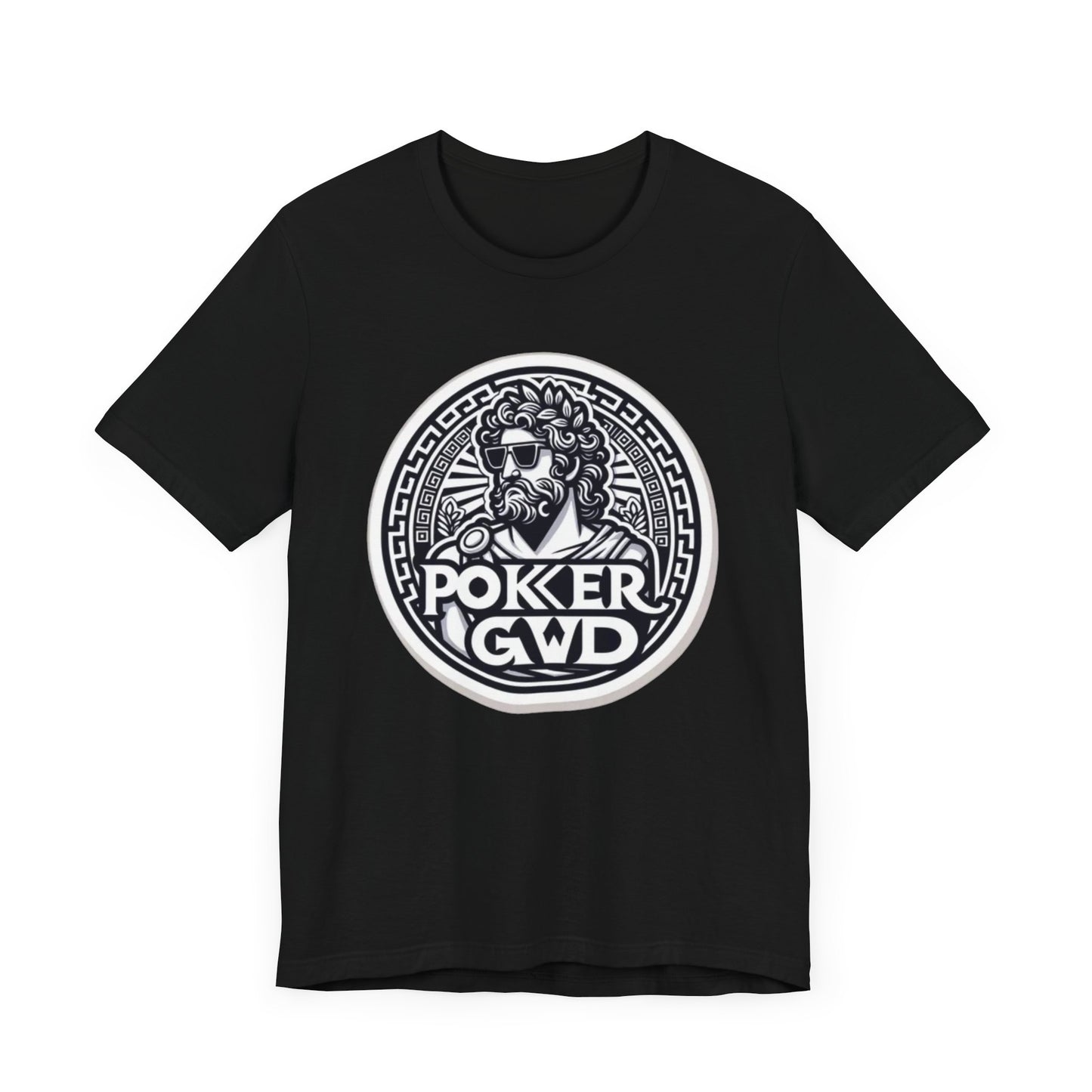 Poker Gawd Graphic t-shirt unisex short sleeve tee. For fashion, luck, poker players, and gamblers