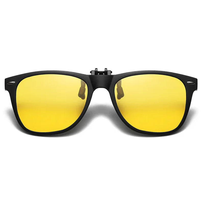 Square Polarized Clip on Sunglasses Men Flip up Photochromic Sunglasses Driver anti Glare Goggles Night Vision Glasses