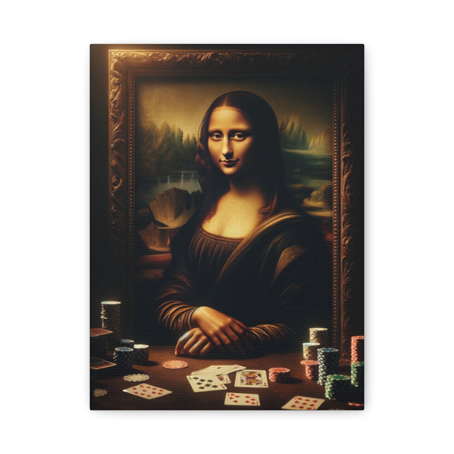 Mona Lisa's Winning Smile Matte Canvas, Stretched, 1.25"