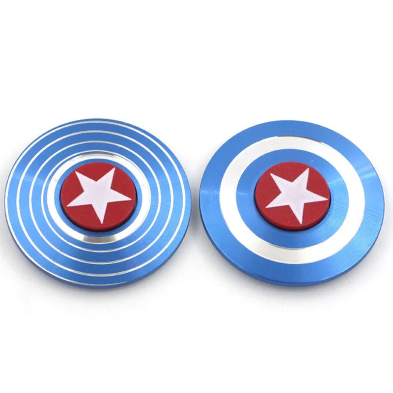 Superhero American Captain Metal Fidget Spinner round Shield Superhero Fidget Toy Adults Antistress Fingertip Gyro Toy for Kids