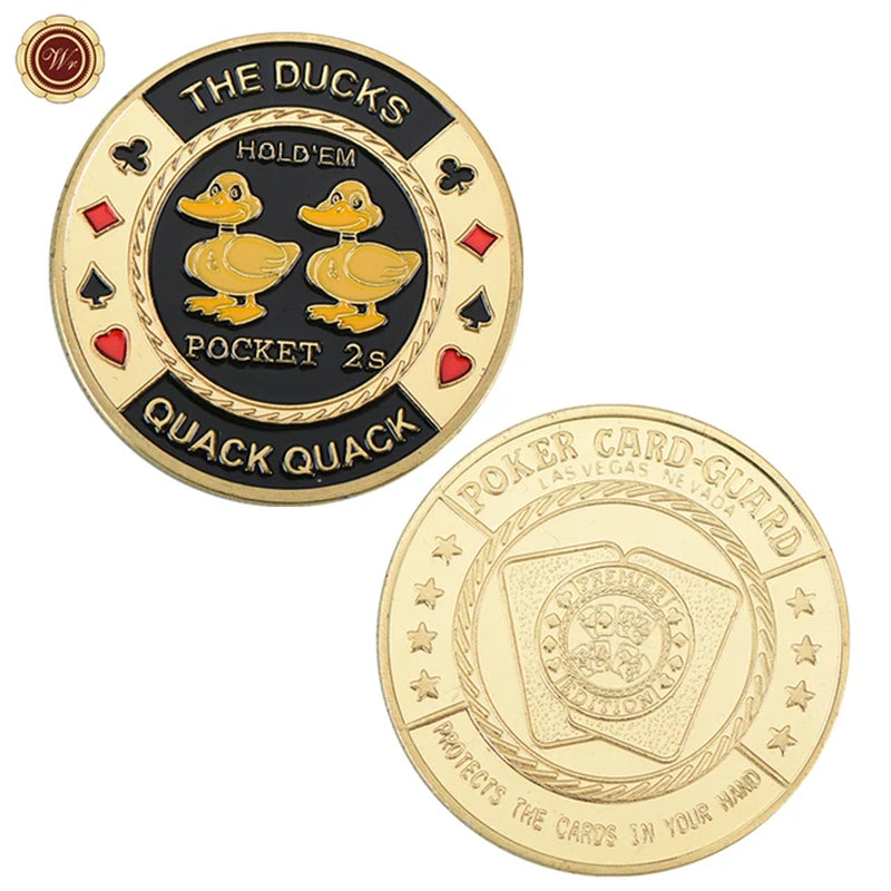 Metal Poker Coin Card Guard Protector Poker Cards Good Luck Challenge Coin Casino Chips Dealer Token Souvenir Collectible Gifts