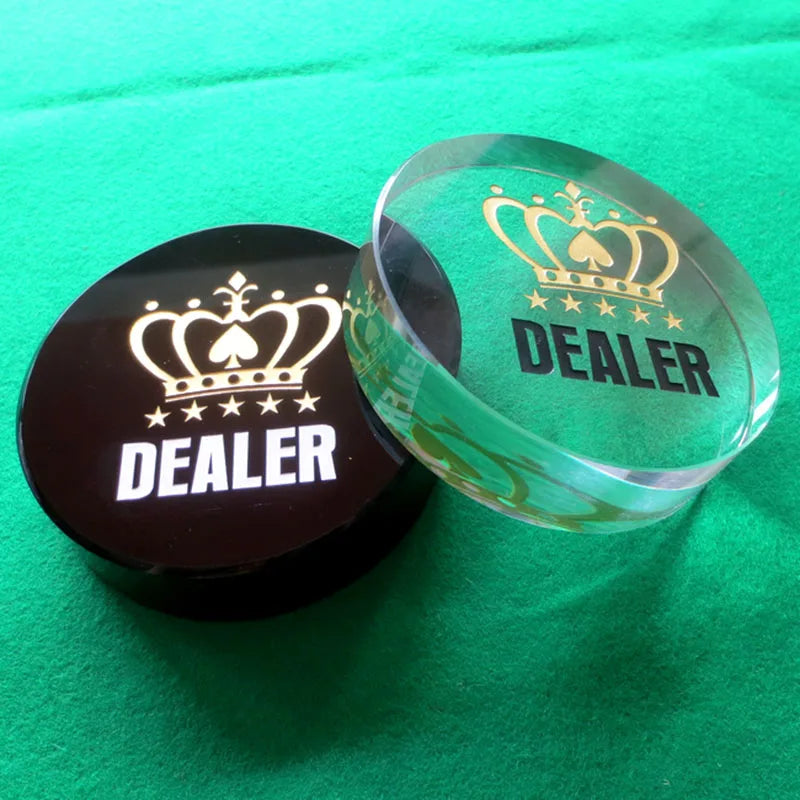 1Pc DEALER or ALL in Poker Button Texas Hold'Em Game DEALER Button Crystal