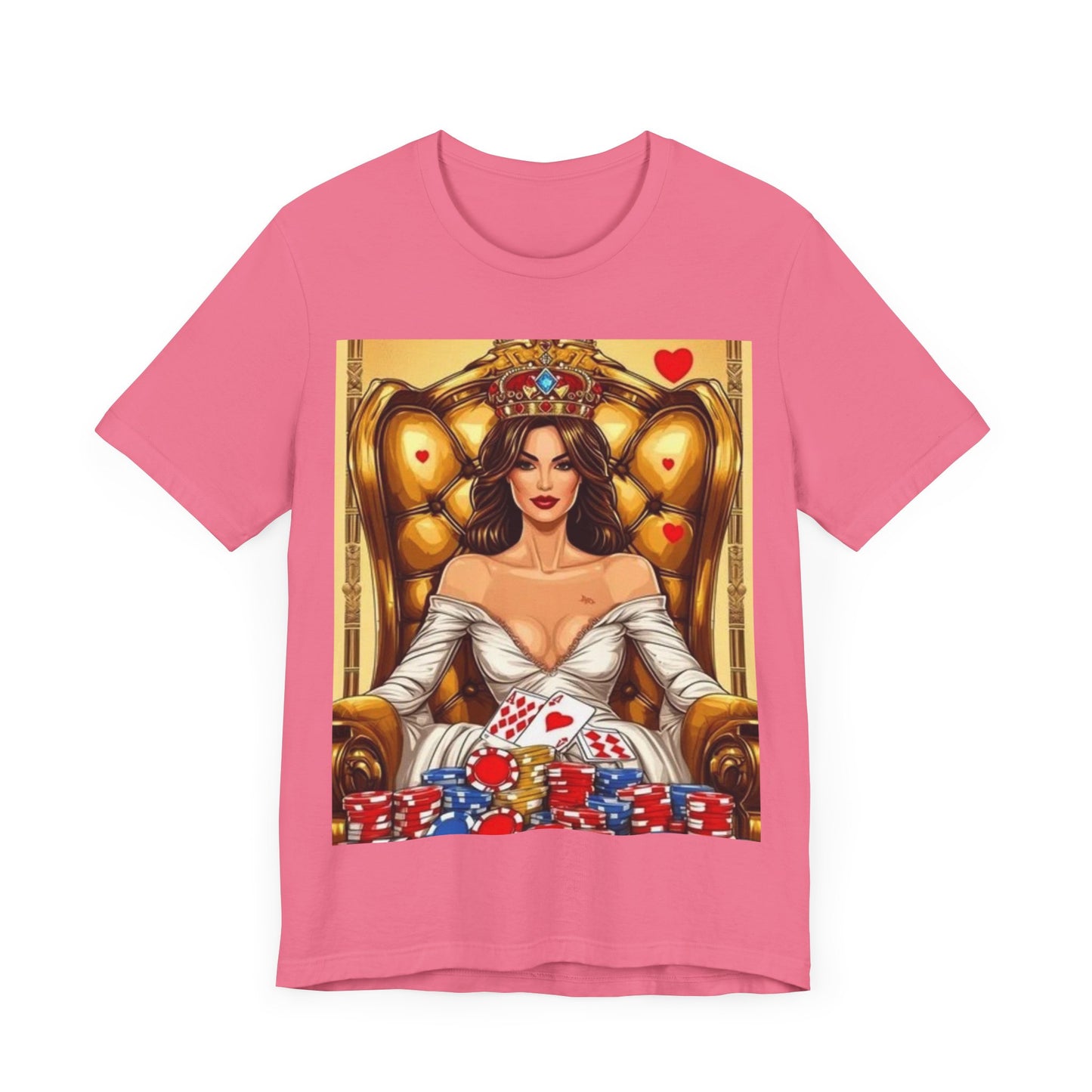 Card Queen Unisex Short Sleeve Tee. Lady luck, poker players, gamblers