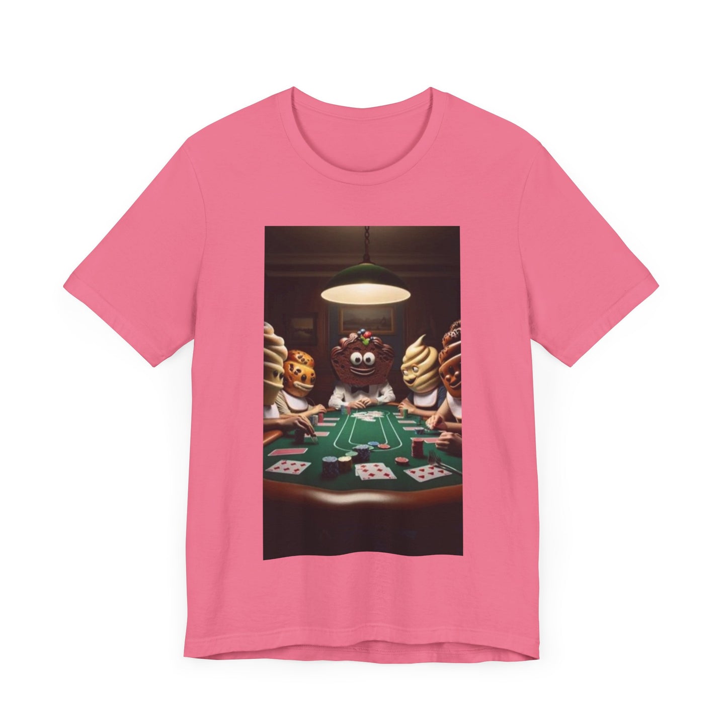 Poker Cake Pastelito Unisex Short Sleeve Tee. Lucky, good luck, poker players, gamblers. Pastel, pastelito, cake series