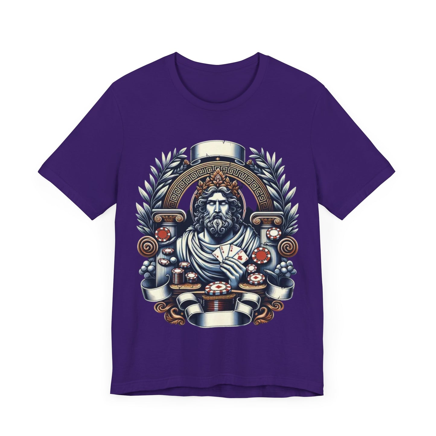 Poker Gawd Graphic t-shirt unisex short sleeve tee. For fashion, luck, poker players, and gamblers