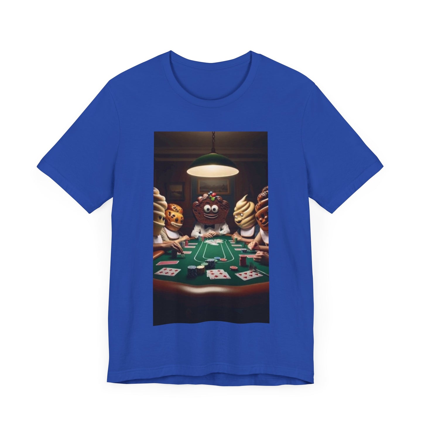 Poker Cake Pastelito Unisex Short Sleeve Tee. Lucky, good luck, poker players, gamblers. Pastel, pastelito, cake series