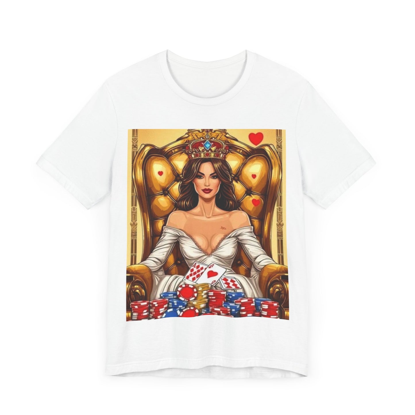 Card Queen Unisex Short Sleeve Tee. Lady luck, poker players, gamblers