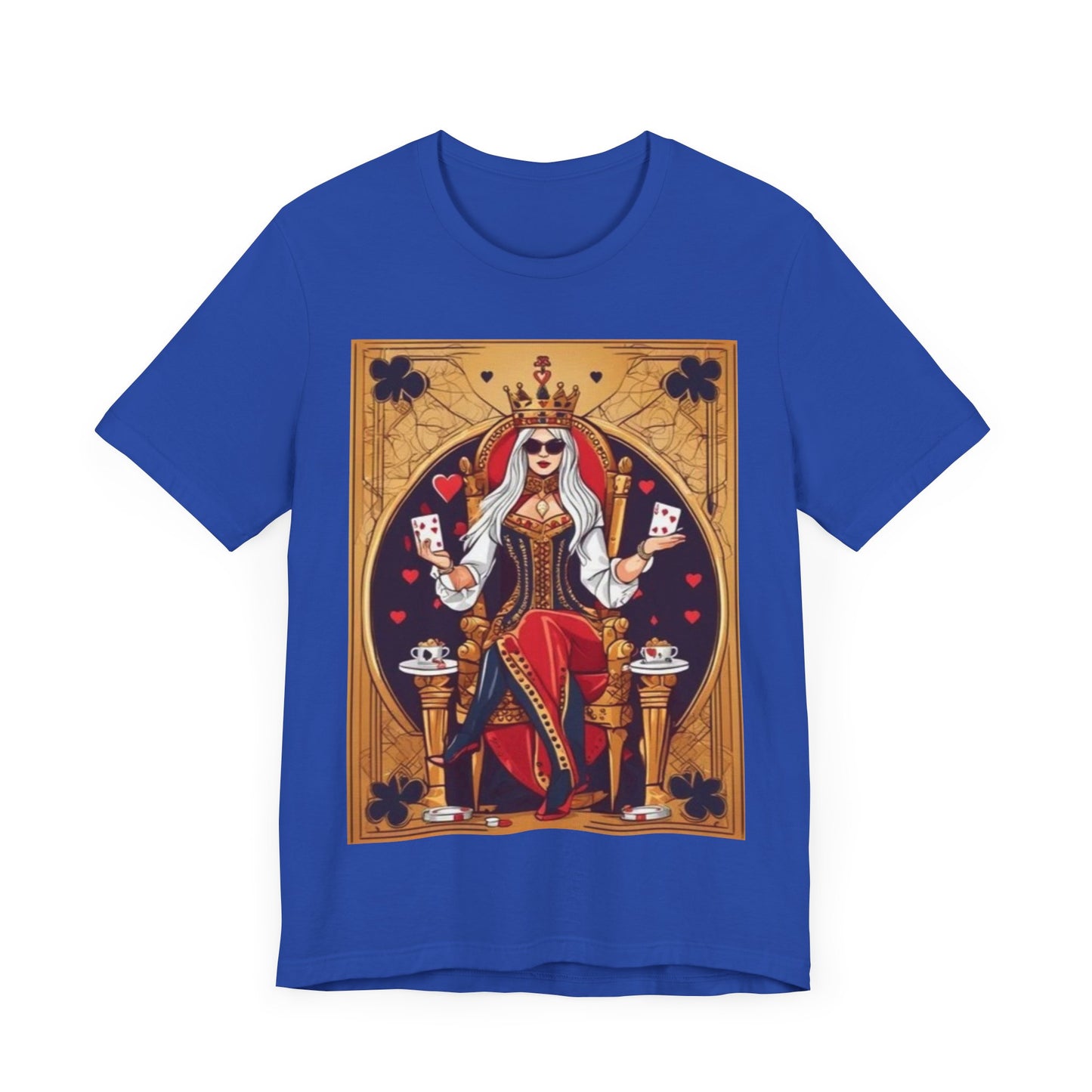 Card Queen Unisex Short Sleeve Tee. Lady luck, poker players, gamblers