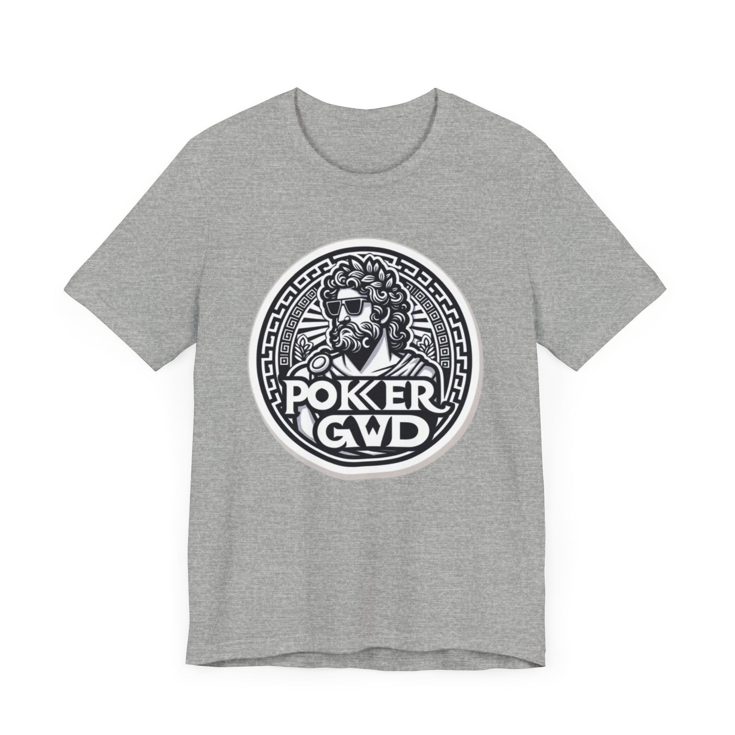 Poker Gawd Graphic t-shirt unisex short sleeve tee. For fashion, luck, poker players, and gamblers