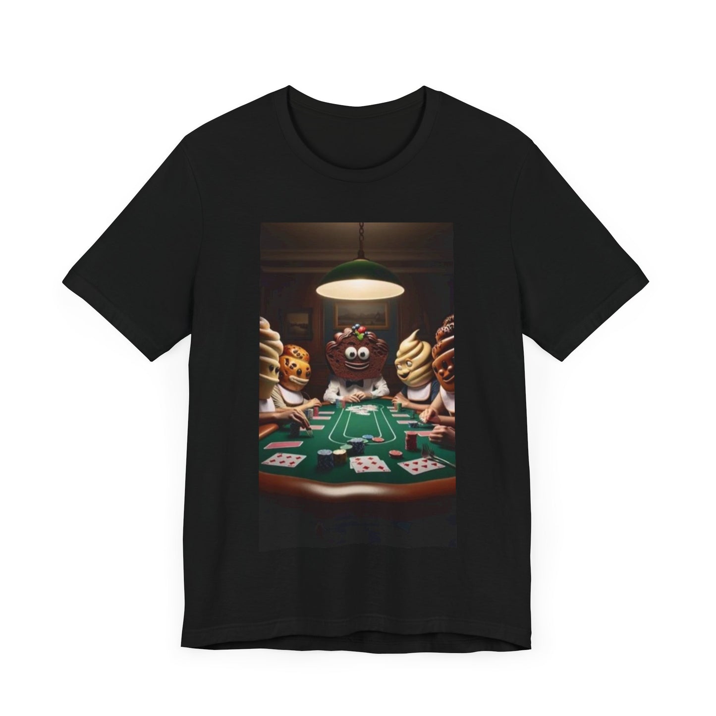 Poker Cake Pastelito Unisex Short Sleeve Tee. Lucky, good luck, poker players, gamblers. Pastel, pastelito, cake series