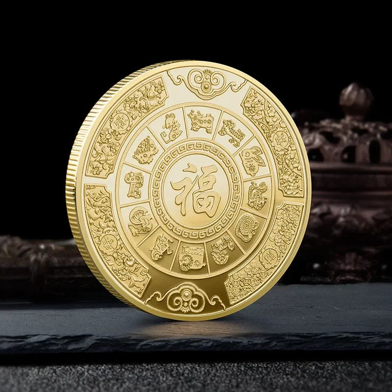 Koi Fish Collectible Coin Chinese Collection Coins Good Lucky Silver Gold Coin Lucky Mascot Commemorative Souvenir