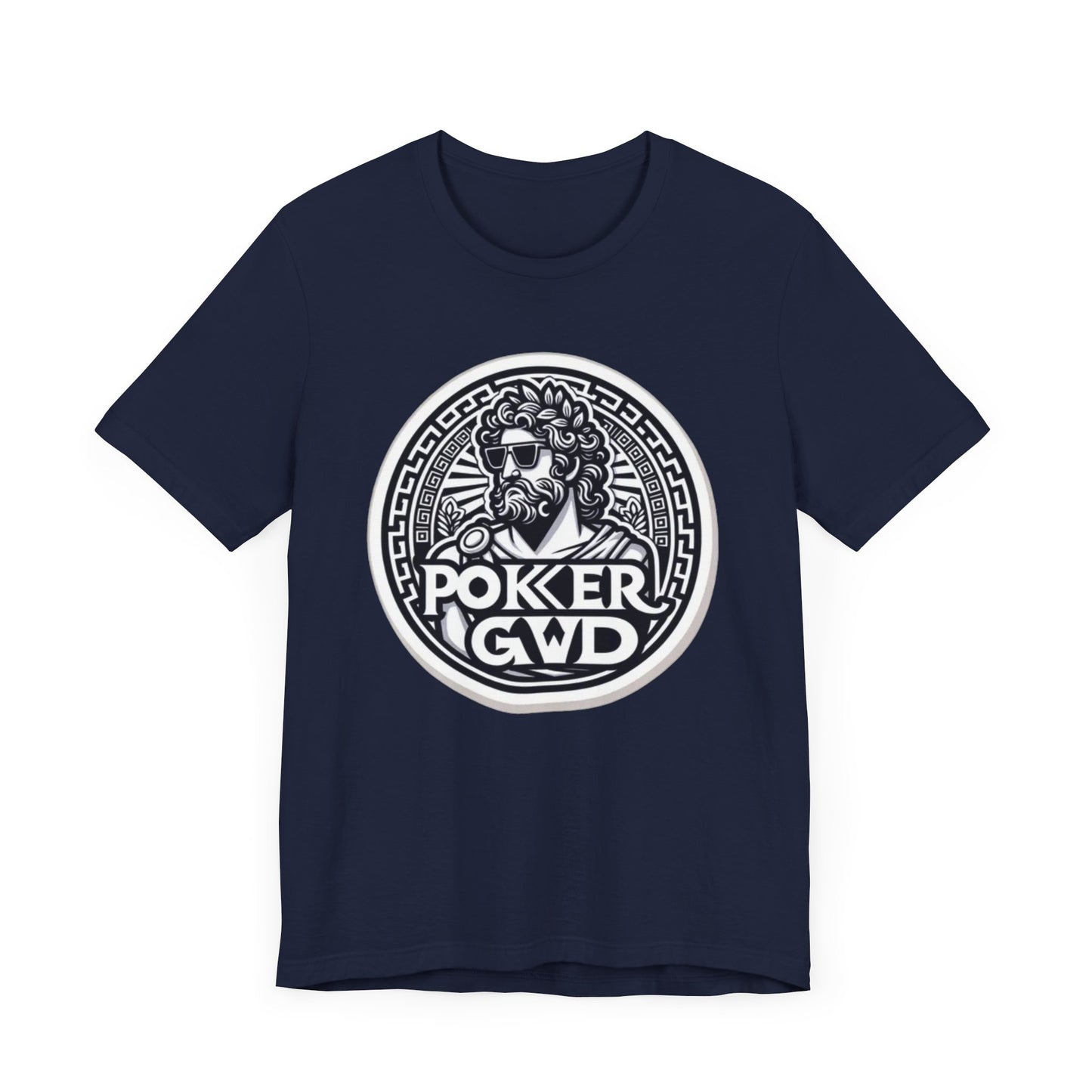 Poker Gawd Graphic t-shirt unisex short sleeve tee. For fashion, luck, poker players, and gamblers