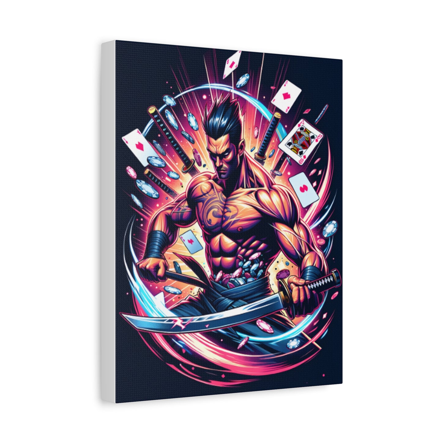 Poker Master Samurai Matte Canvas, Stretched, 1.25"
