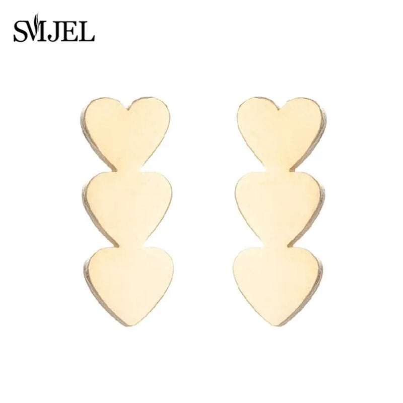Stainless Steel Creative Poker Ace Stud Earrings Small Black Heart Spades Earrings for Women Girls Jewelry Unique Design Earings