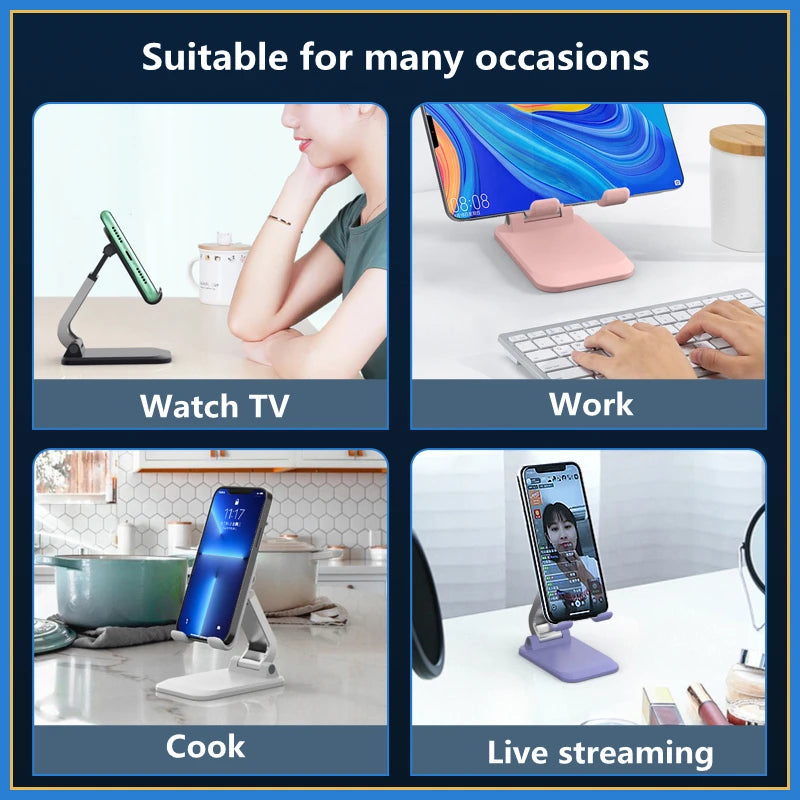 Foldable TableTop Mobile Phone Stand For Android/ iPad/ iPhone