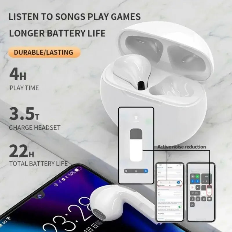 Lenovo Air Pro 6 TWS Wireless Bluetooth Headset Mini Pods Earbuds Earpods Earphone For Xiaomi Android IPhone Headphones
