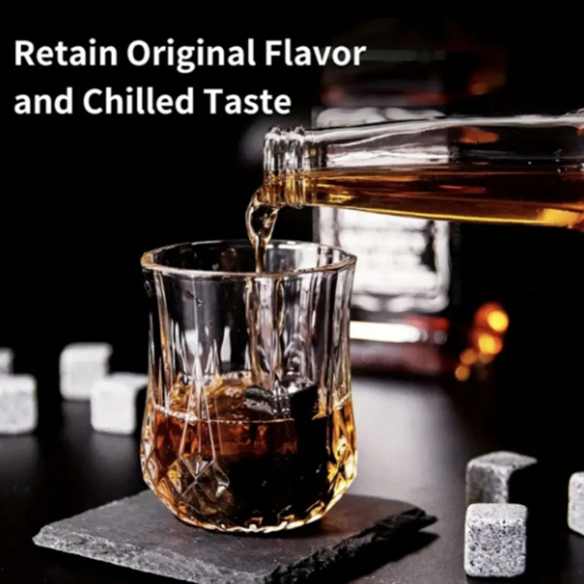 Whiskey Gifts for Men Father'S Day Present Whiskey Granite Chilling Stones Scotch Bourbon for Dad Husband Birthday Party Wedding