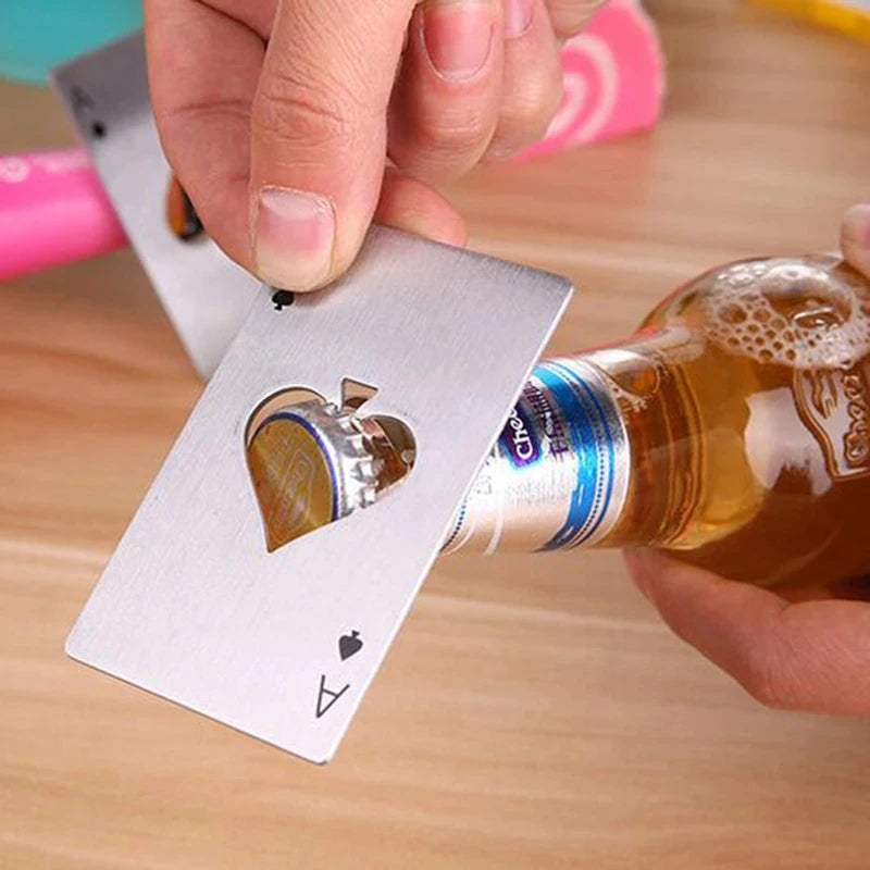 New Stainless Steel Metal Poker Game Waterproof Blackjack Game Toss Durable Silver Card Poker Opener